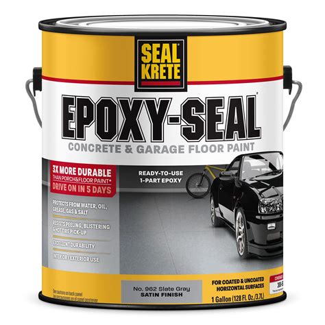 Seal-Krete Epoxy-Seal Concrete and Garage Floor Paint provides a durable and decorative floor coating on interior or exterior concrete floors. . Lowes garage floor paint